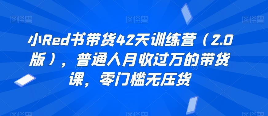 小Red书带货42天训练营(2.0版)，普通人月收过万的带货课，零门槛无压货-七七项目网