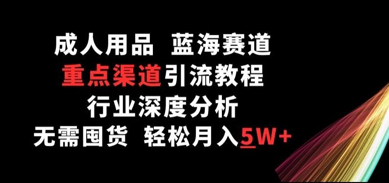 成人用品，蓝海赛道，重点渠道引流教程，行业深度分析，无需囤货，轻松月入5W+【揭秘】-七七项目网