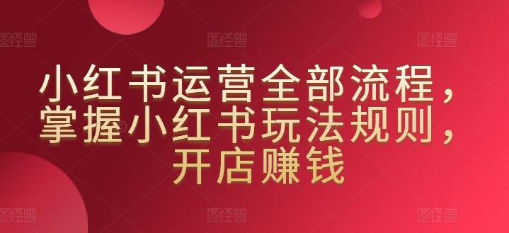 小红书运营全部流程，掌握小红书玩法规则，开店赚钱-七七项目网