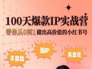 小红书100天爆款IP实战营，带你从0到1做出高价值的小红书号-七七项目网