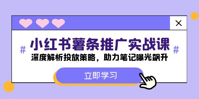 小红书-薯条推广实战课：深度解析投放策略，助力笔记曝光飙升-七七项目网