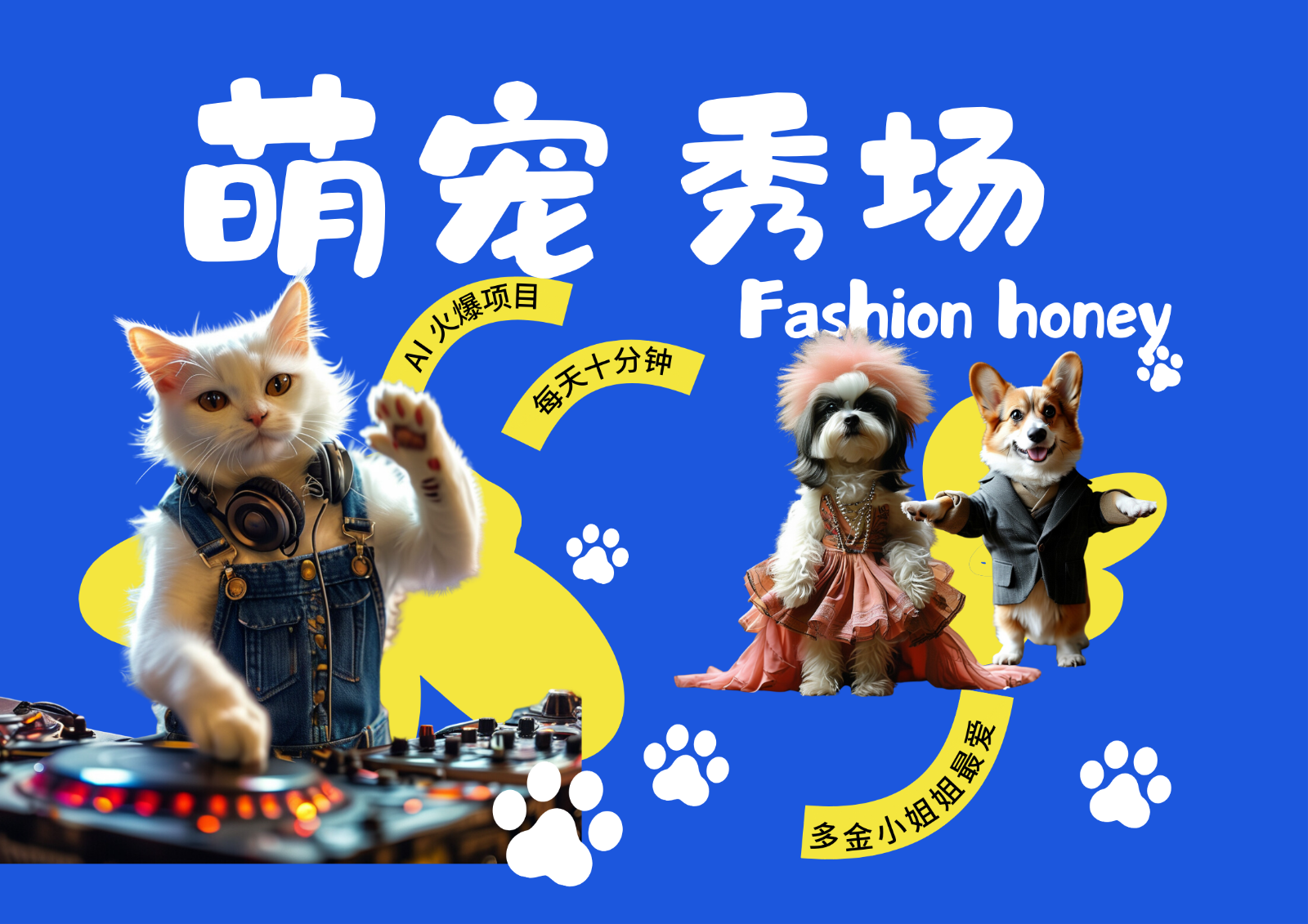 酷飒动物跳舞走秀 时尚喵FASHION汪 多金小姐姐最爱的 轻松月入破W-七七项目网