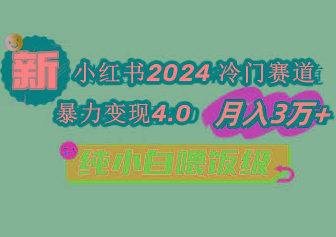 小红书2024冷门赛道 月入3万+ 暴力变现4.0 纯小白喂饭级-七七项目网