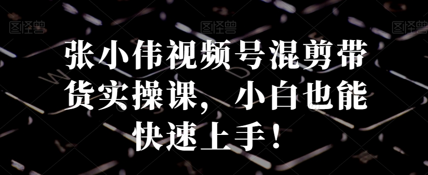 张小伟视频号混剪带货实操课，小白也能快速上手！-七七项目网