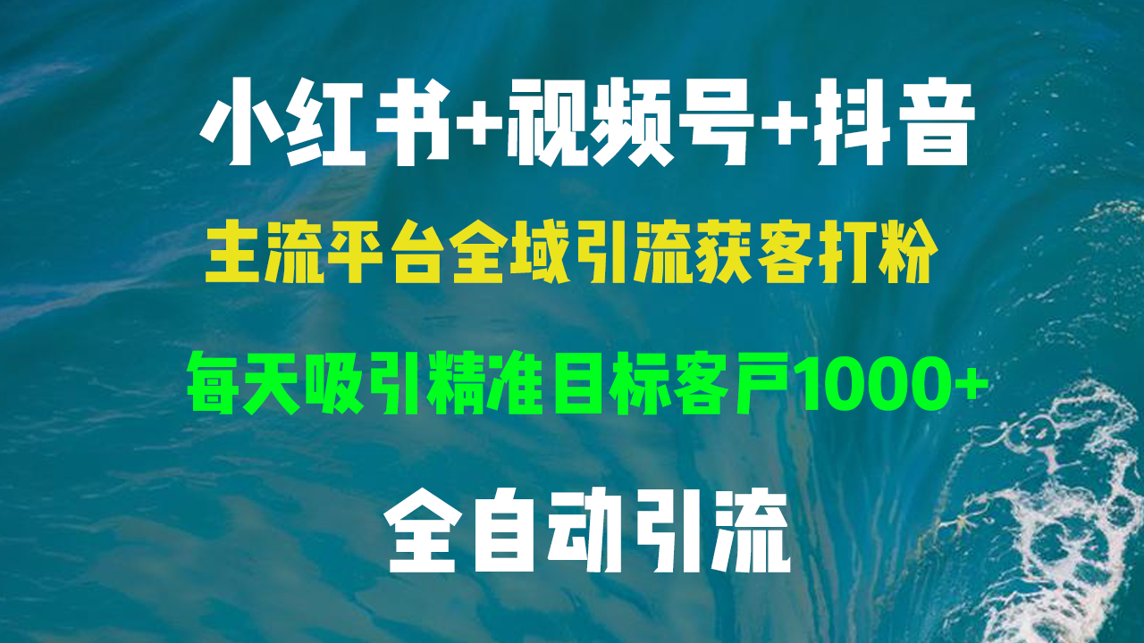 小红书，视频号，抖音主流平台全域引流获客打粉，每天吸引精准目标客户…-七七项目网