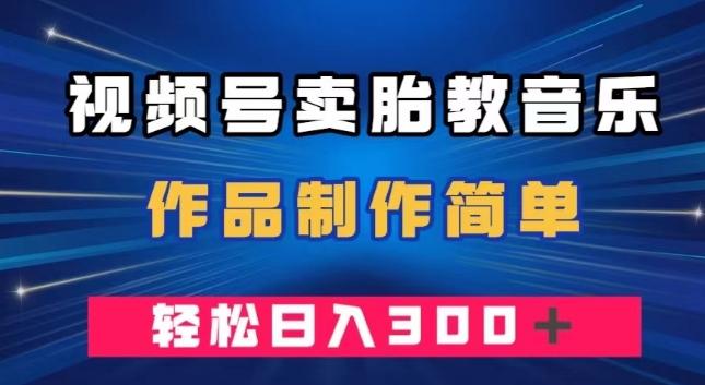 视频号卖胎教音乐，作品制作简单，一单49，轻松日入300＋-七七项目网