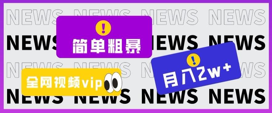 简单粗暴零成本，高回报，全网视频VIP掘金项目，月入2万＋【揭秘】-七七项目网