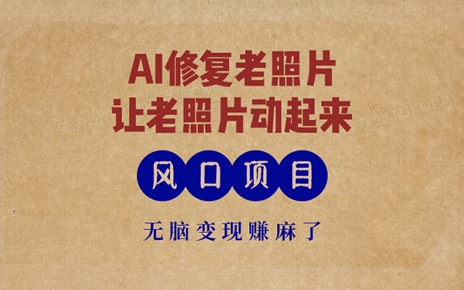 最新风口项目，AI一键修复老照片，让老照片动起来，接单到手软，无脑变…-七七项目网