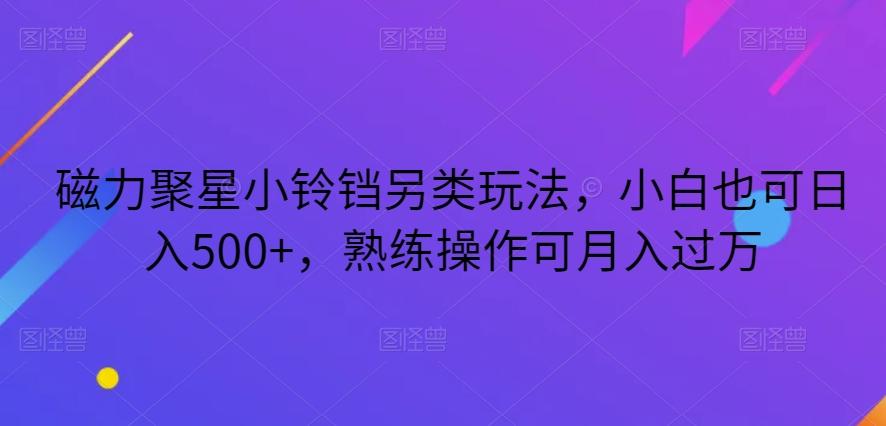 磁力聚星小铃铛另类玩法，小白也可日入500+，熟练操作可月入过万-七七项目网