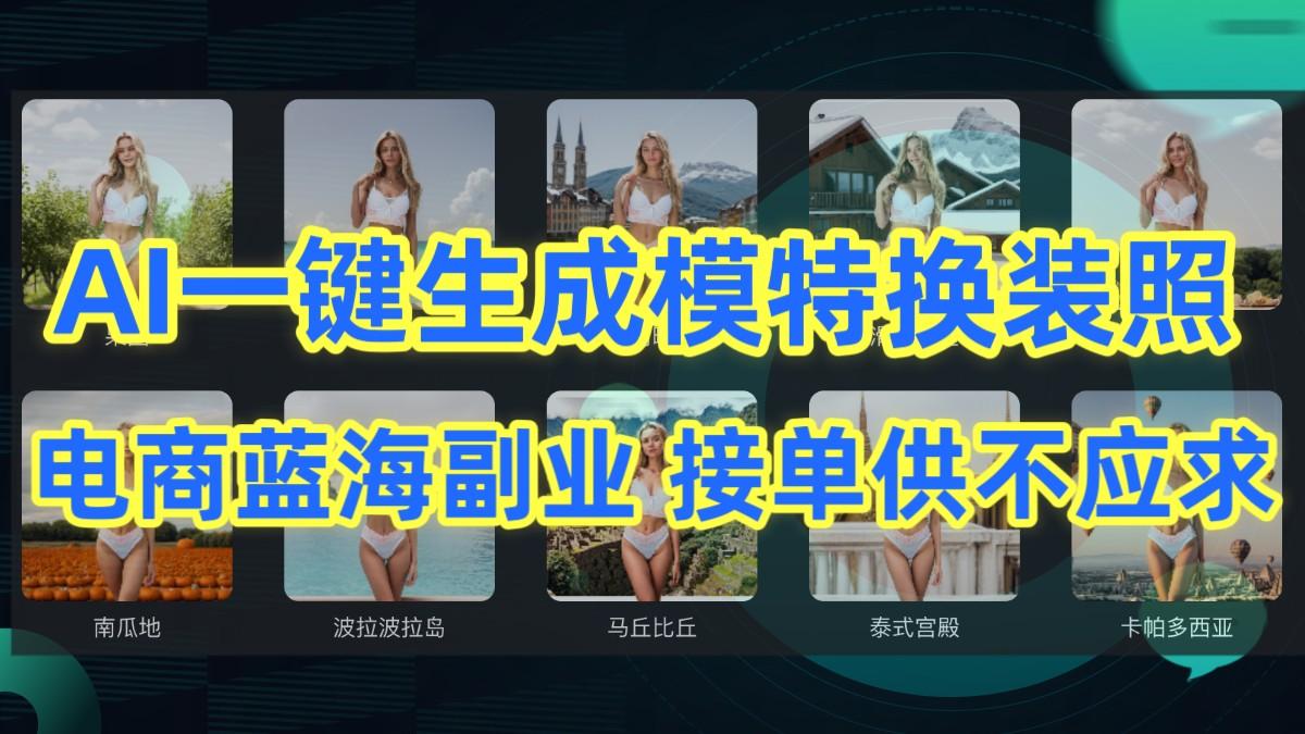 AI制作一键生成模特换装照，电商蓝海副业，接单供不应求-七七项目网