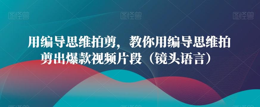 用编导思维拍剪，教你用编导思维拍剪出爆款视频片段(镜头语言)-七七项目网