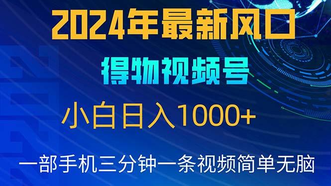 2024年5月最新蓝海项目，小白无脑操作，轻松上手，日入1000+-七七项目网