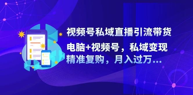 视频号私域直播引流带货：电脑+视频号，私域变现，精准复购，月入过万…-七七项目网