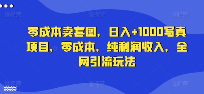 零成本卖套图，日入+1000写真项目，零成本，纯利润收入，全网引流玩法-七七项目网