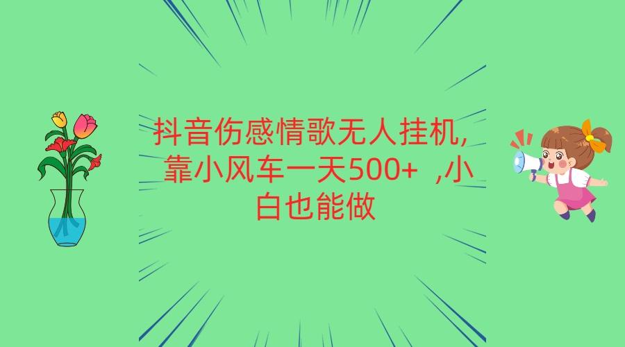 抖音伤感情歌无人挂机 靠小风车一天500+ 小白也能做-七七项目网