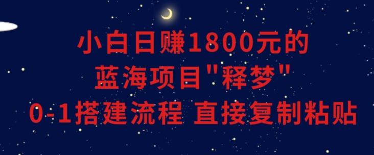 小白能日赚1800元的蓝海项目”释梦”0-1搭建流程可直接复制粘贴长期做【揭秘】-七七项目网