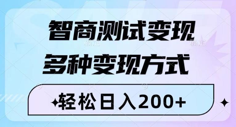 智商测试变现，轻松日入200+，几分钟一个视频，多种变现方式-七七项目网