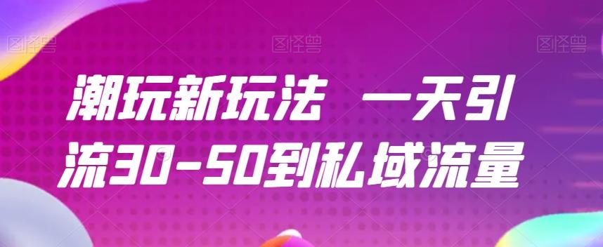 潮玩新玩法一天引流30-50到私域流量-七七项目网