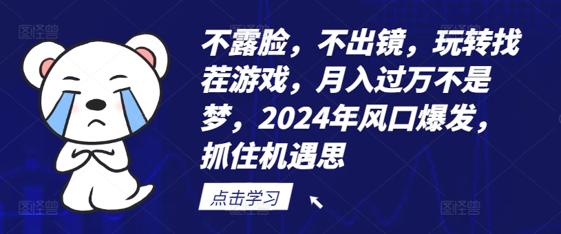 不露脸，不出镜，玩转找茬游戏，月入过万不是梦，2024年风口爆发，抓住机遇【揭秘】-七七项目网