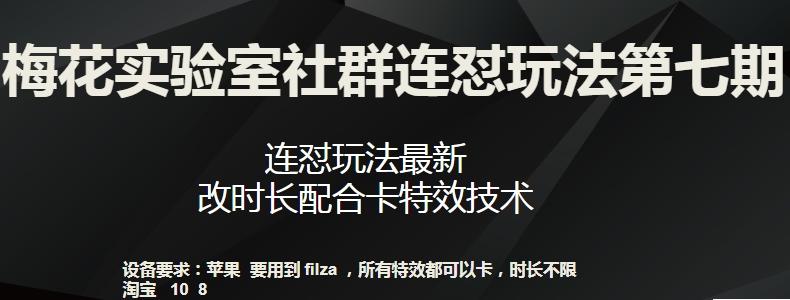 梅花实验室社群连怼玩法第七期，连怼玩法最新，改时长配合卡特效技术-七七项目网