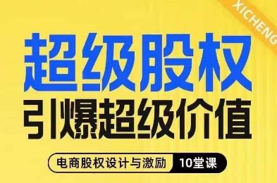 超级股权引爆超级价值，电商股权设计与激励10堂线上课-七七项目网