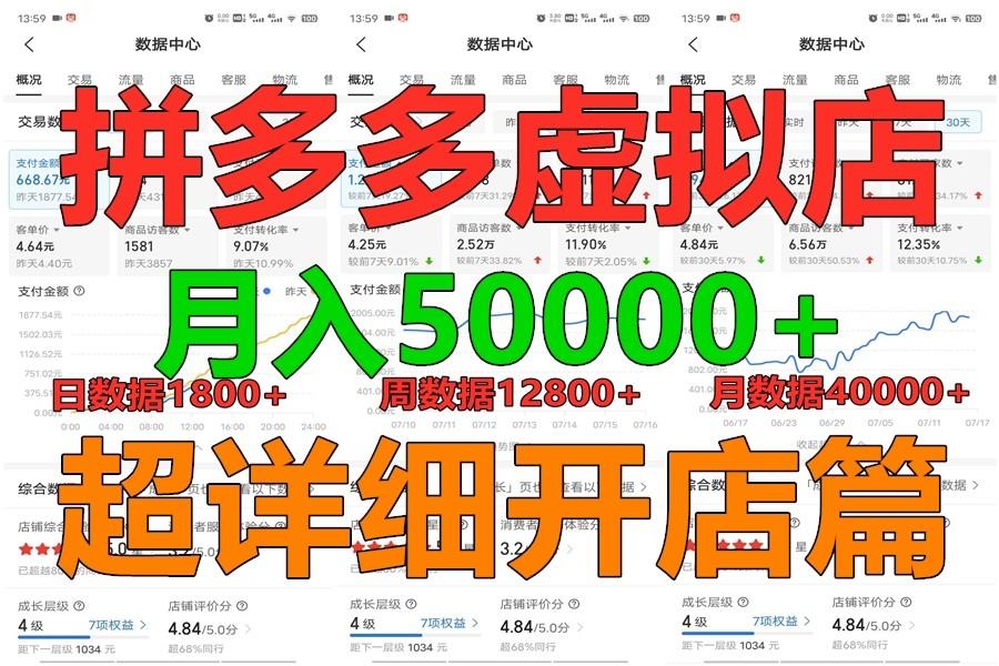 拼多多虚拟电商训练营月入40000+你也行，暴利稳定长久，副业首选-七七项目网