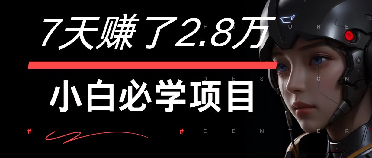 7天赚了2.8万！每单利润最少500+，轻松月入7万+小白有手就行-七七项目网