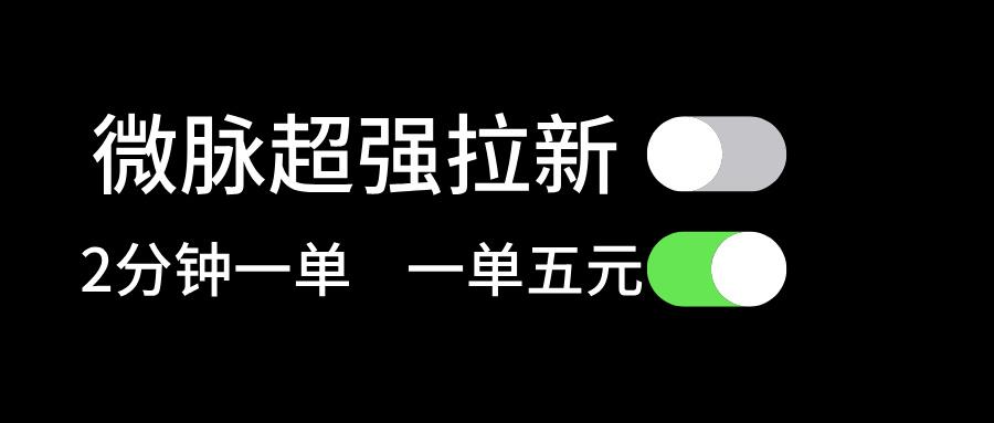 微脉超强拉新， 两分钟1单， 一单利润5块，适合小白-七七项目网