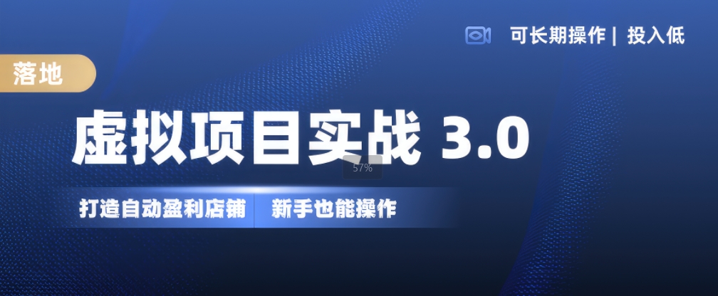 虚拟项目实战3.0，打造自动盈利店铺，可长期操作投入低，新手也能操作-七七项目网