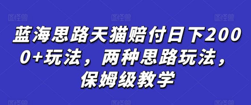 蓝海思路天猫赔付日下2000+玩法，两种思路玩法，保姆级教学【仅揭秘】-七七项目网