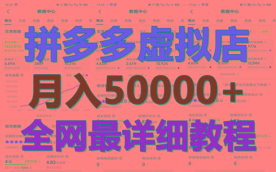 拼多多虚拟电商训练营月入50000+你也行，暴利稳定长久，副业首选-七七项目网