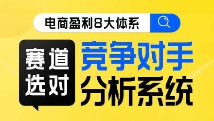 电商盈利8大体系·赛道选对，​竞争对手分析系统线上课-七七项目网