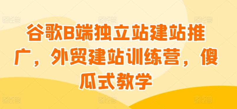 谷歌B端独立站建站推广，外贸建站训练营，傻瓜式教学-七七项目网